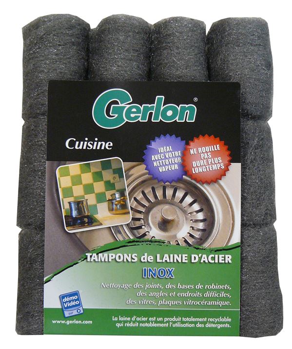 Sachet 12 tampons laine inox