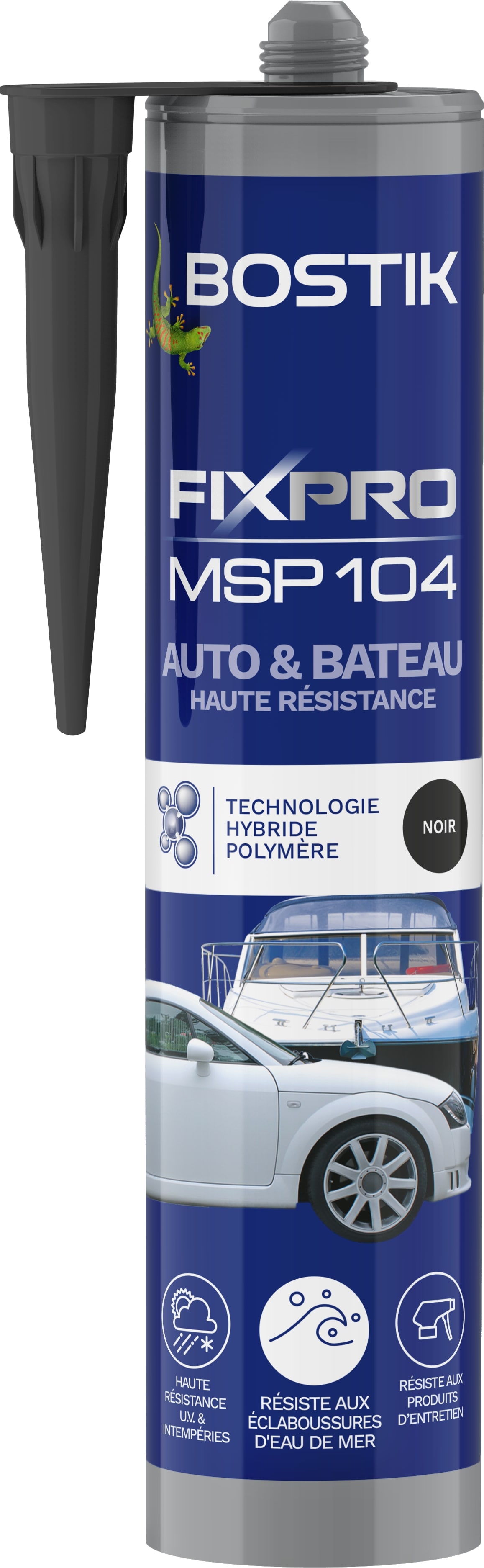Colle Mastic FIXPRO MSP 104 Auto&Bateau Noir 290ml - BOSTIK