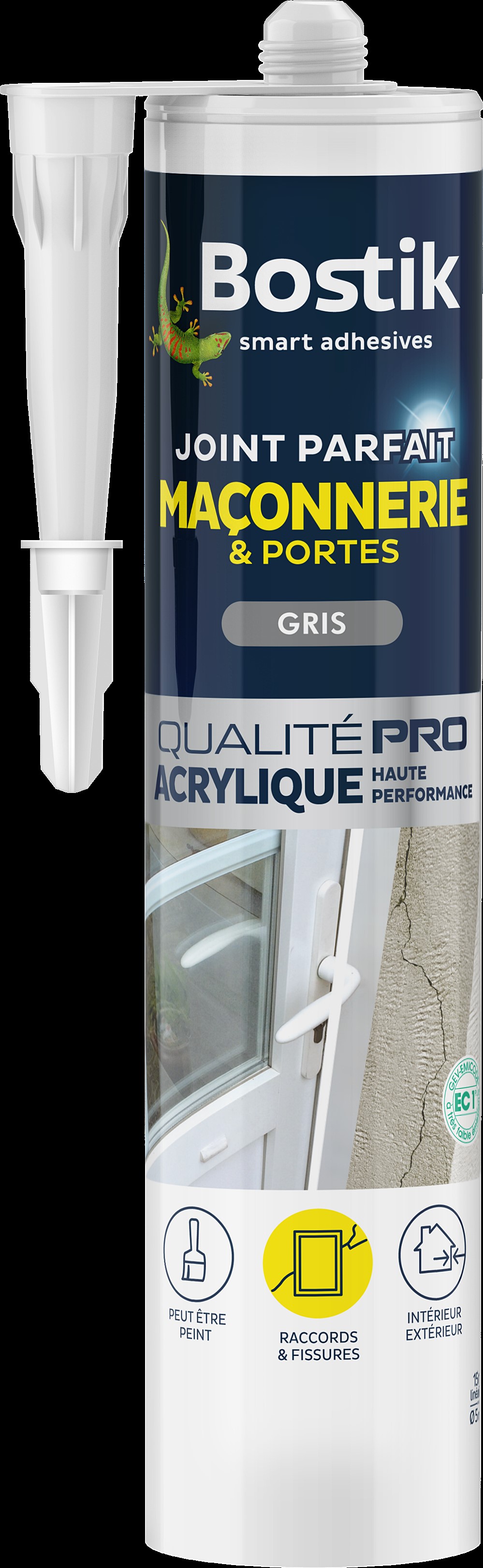 Joint parfait maçonnerie et portes gris 280ml BOSTIK