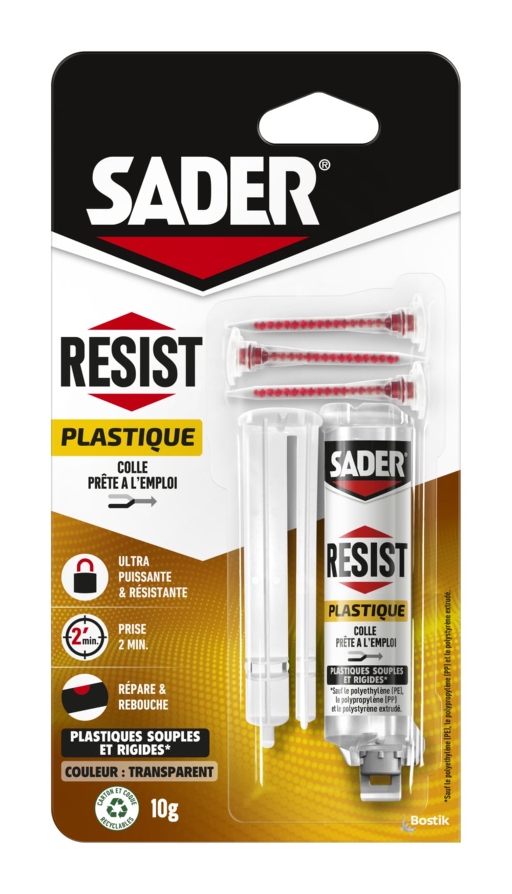 Colle Resist Plastique - Colle Bi-Composants Plastique 10gr - SADER