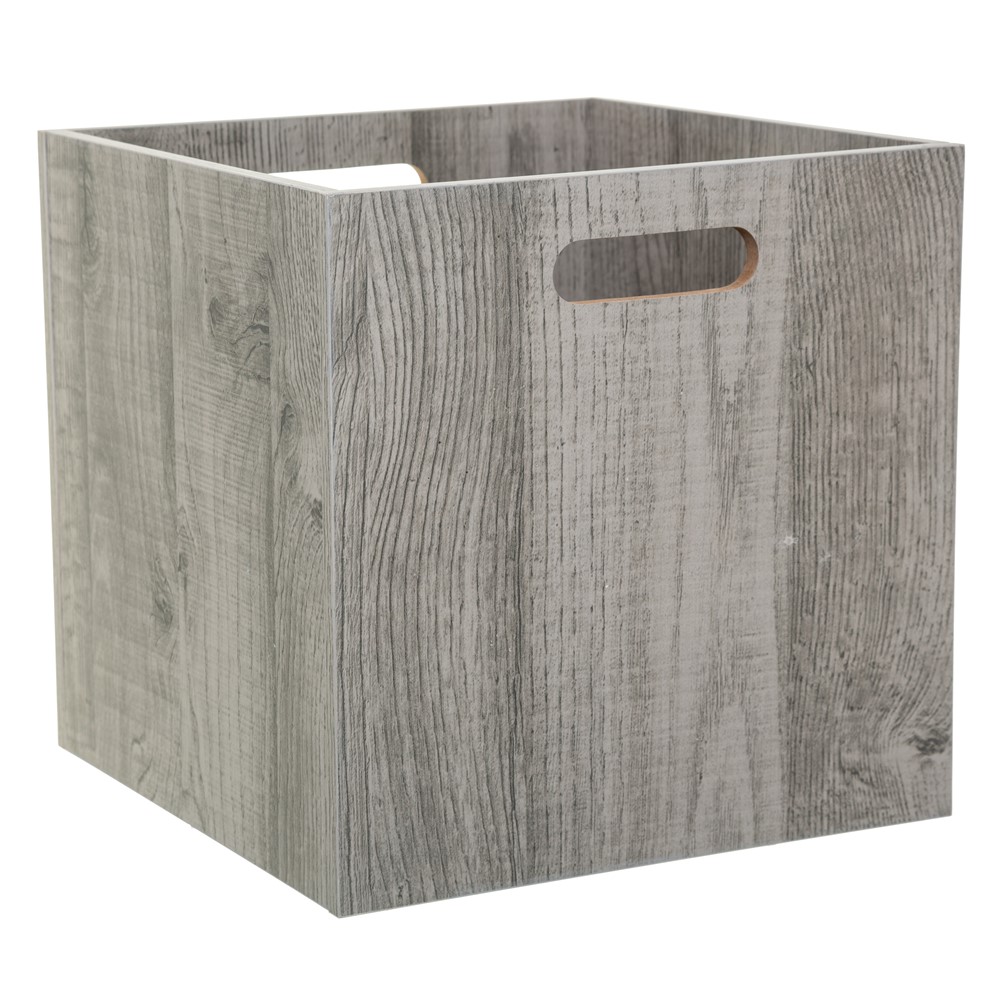 Boîte de rangement 31 x 31 cm bois gris