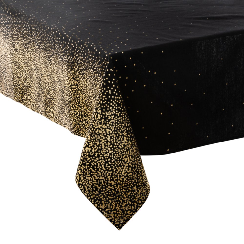 Nappe léopard noir/or 140x240