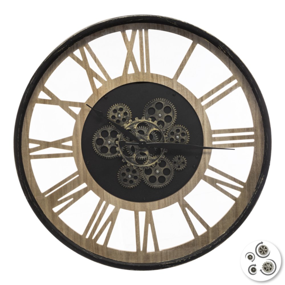 Horloge Paul Noir MDF/Metal ⌀57cm