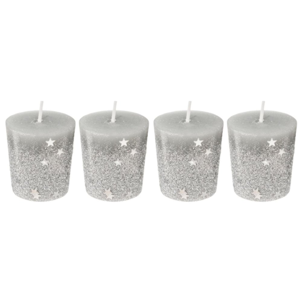 Bougie votive x4 argent 4cm 