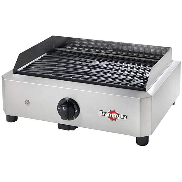 Grill Electrique Mythic Simple Inox/Noir 1,7kW 6 personnes - KRAMPOUZ