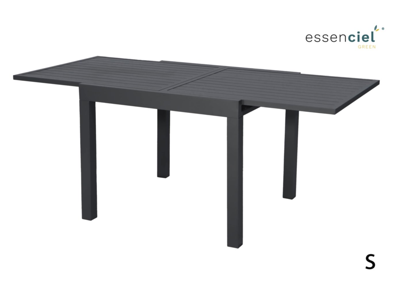 Table extensible Hanae 90/180 x 90 cm anthracite/alu - KB8