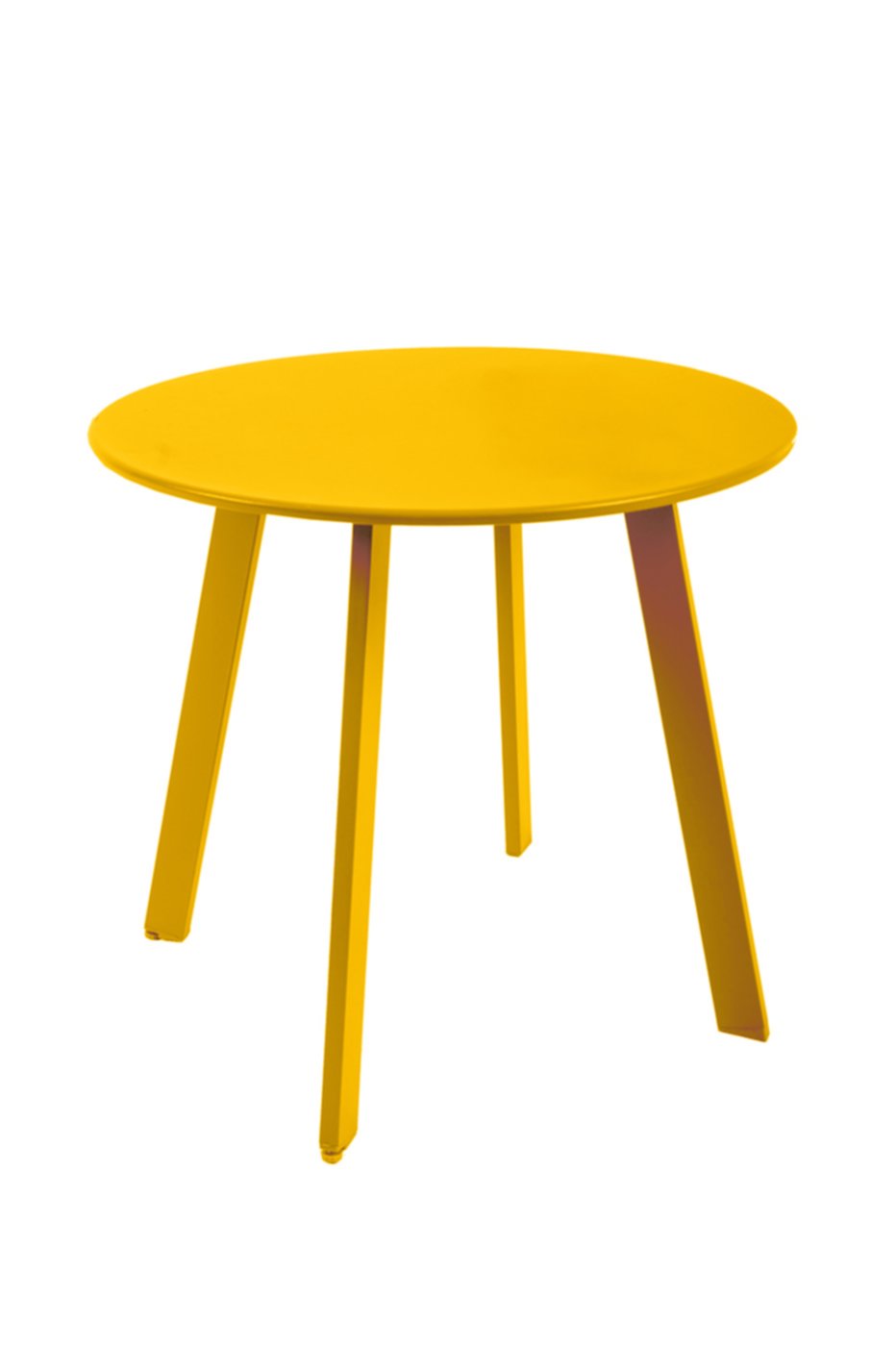 Table d'appoint ronde en acier Ø49 cm jaune solaire