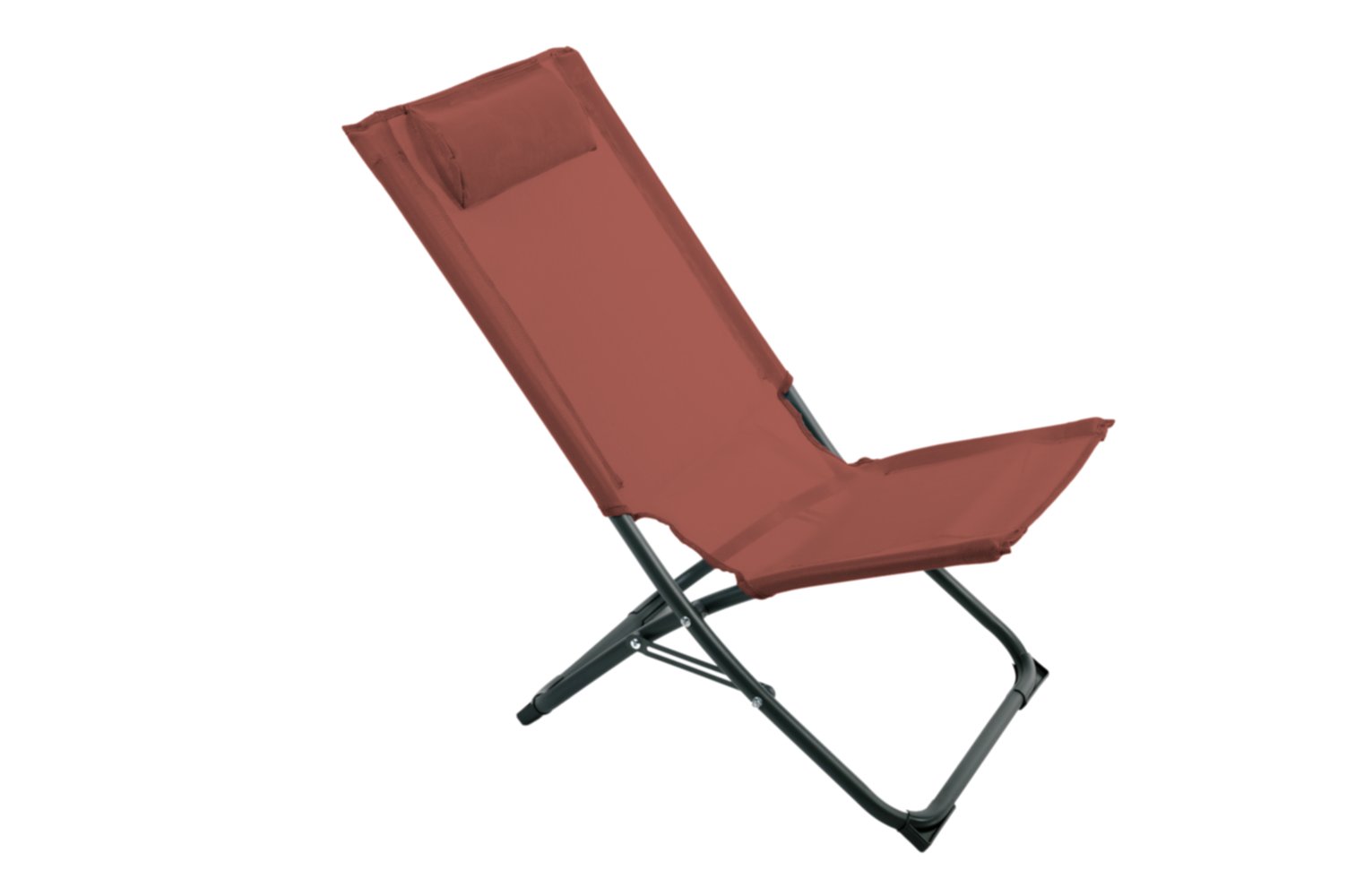 Chaise relax naiade texaline terracotta/acier