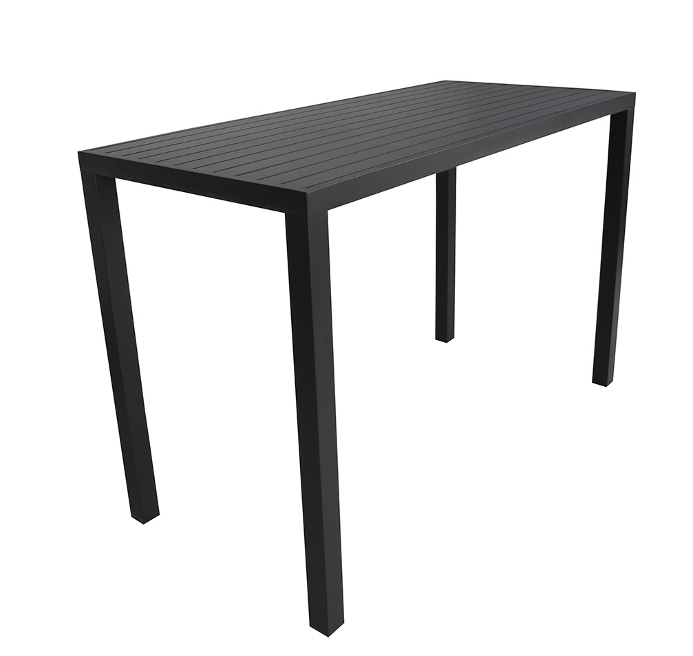 Ensemble de bar 160 x 76 cm + 4 tabourets alu/anthracite