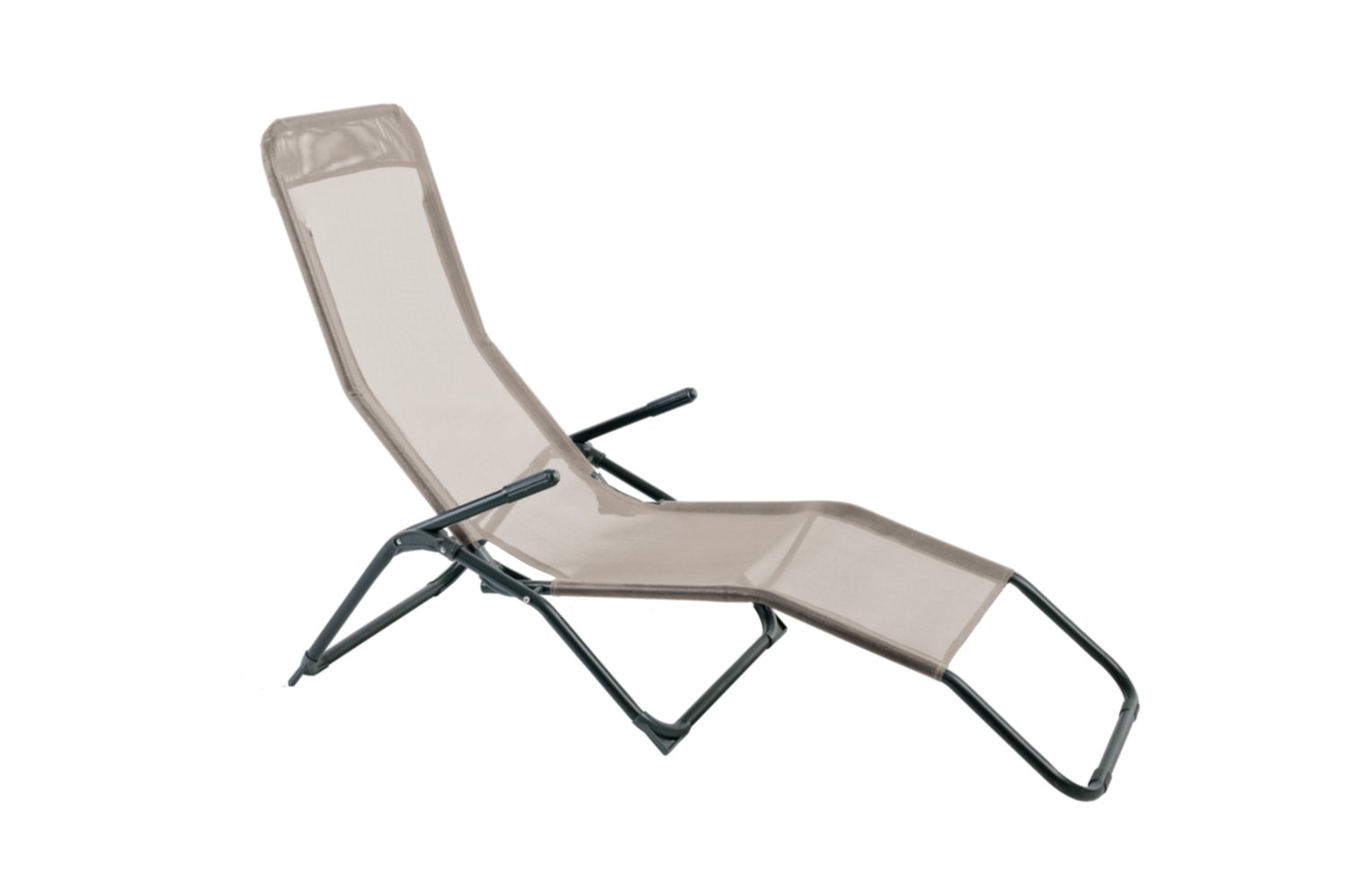 Chaise longue en acier taupe