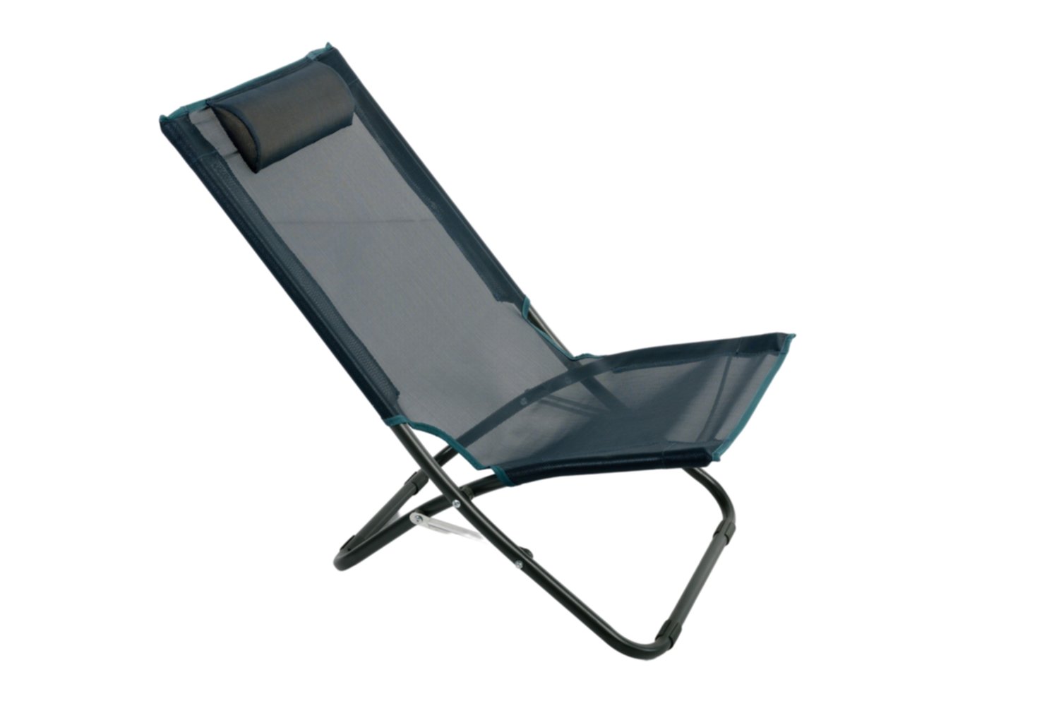 Chaise relax Naiade en acier gris foncé/texaline bleu foncé