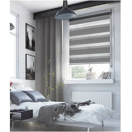 Store enrouleur Jour/Nuit Chic gris 75x250cm - INVENTIV