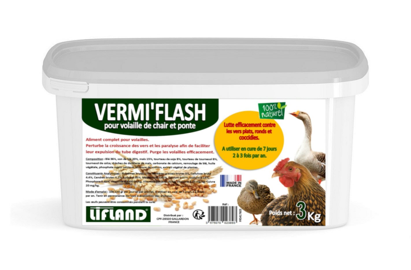 Aliment volaille Vermi'flash 3 kg