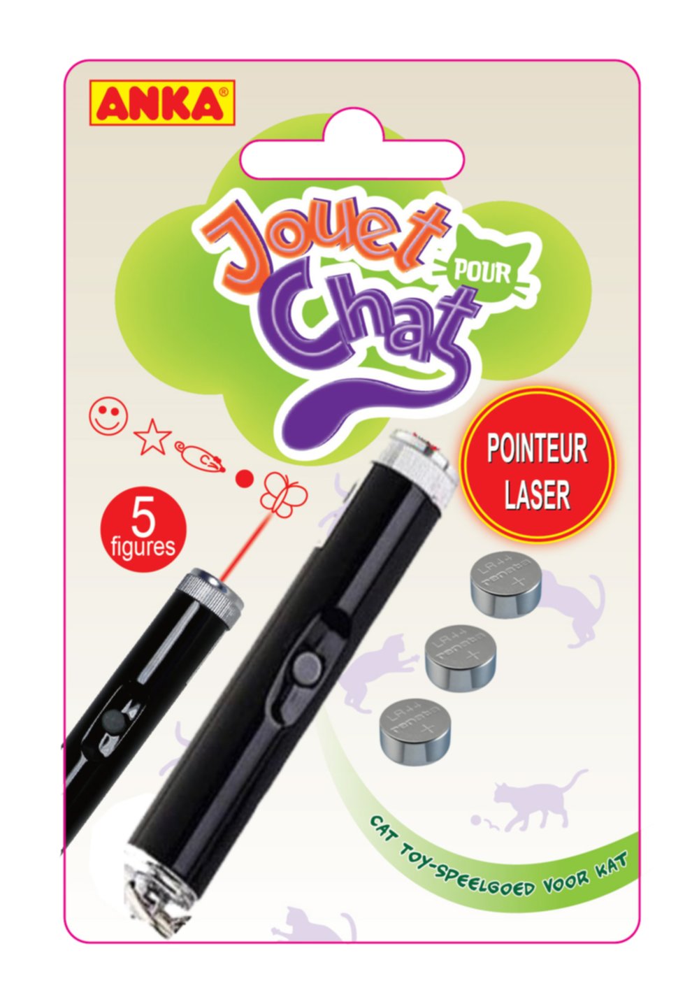 Pointeur laser chat 5 figures 