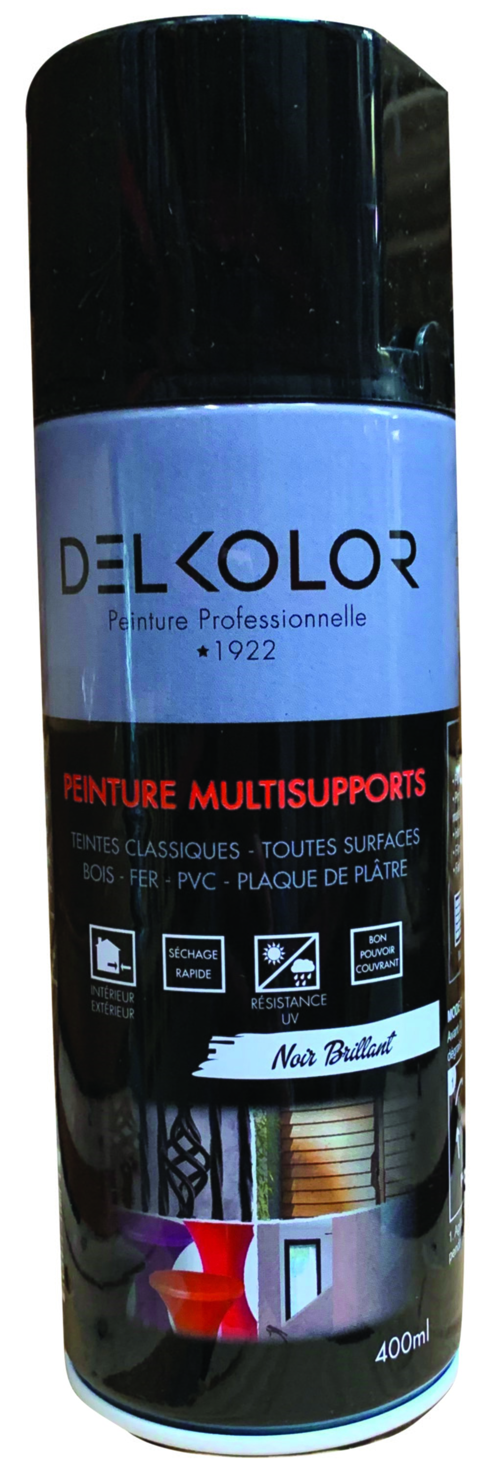 Peinture aérosol 400 ml noir brillant 