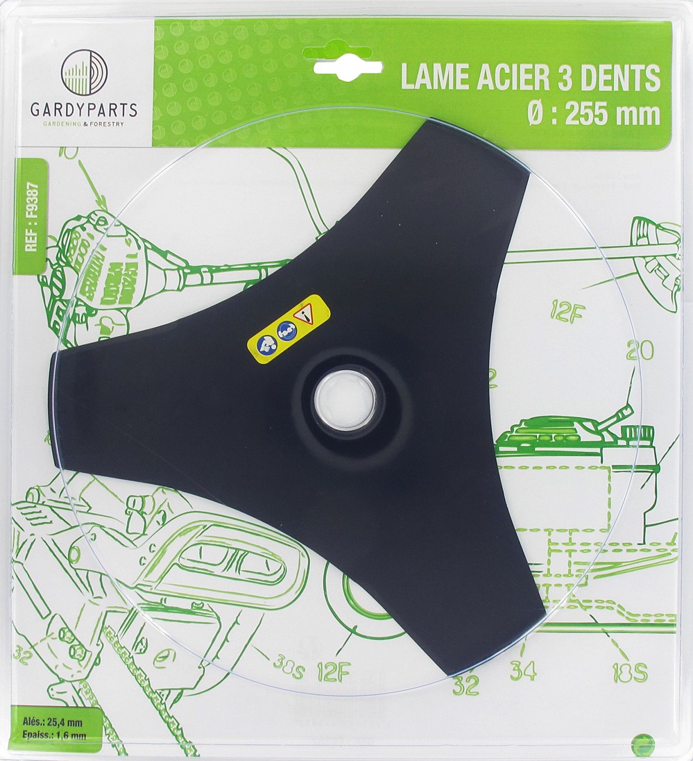 Lame acier 3 dents évidées - GARDY PARTS