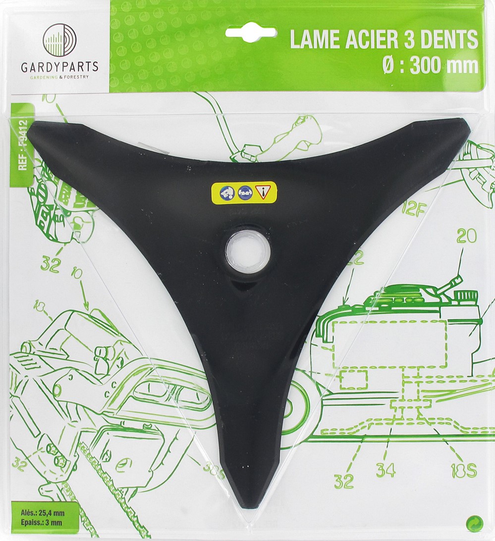 Lame acier 3 dents professionnelle 