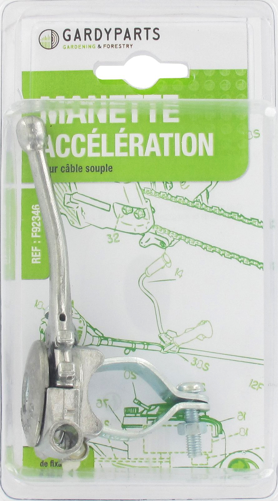 Manette d'accélération pour câble souple - GARDY PARTS