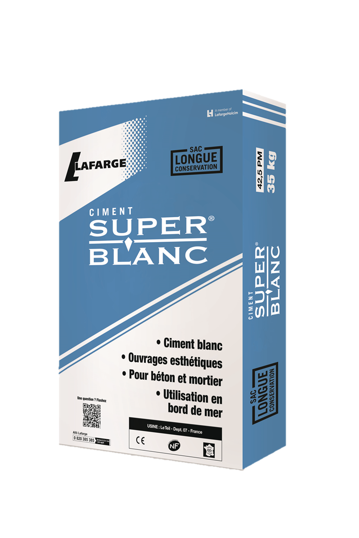 Ciment SuperBlanc 42,5C 25kg - LAFARGE