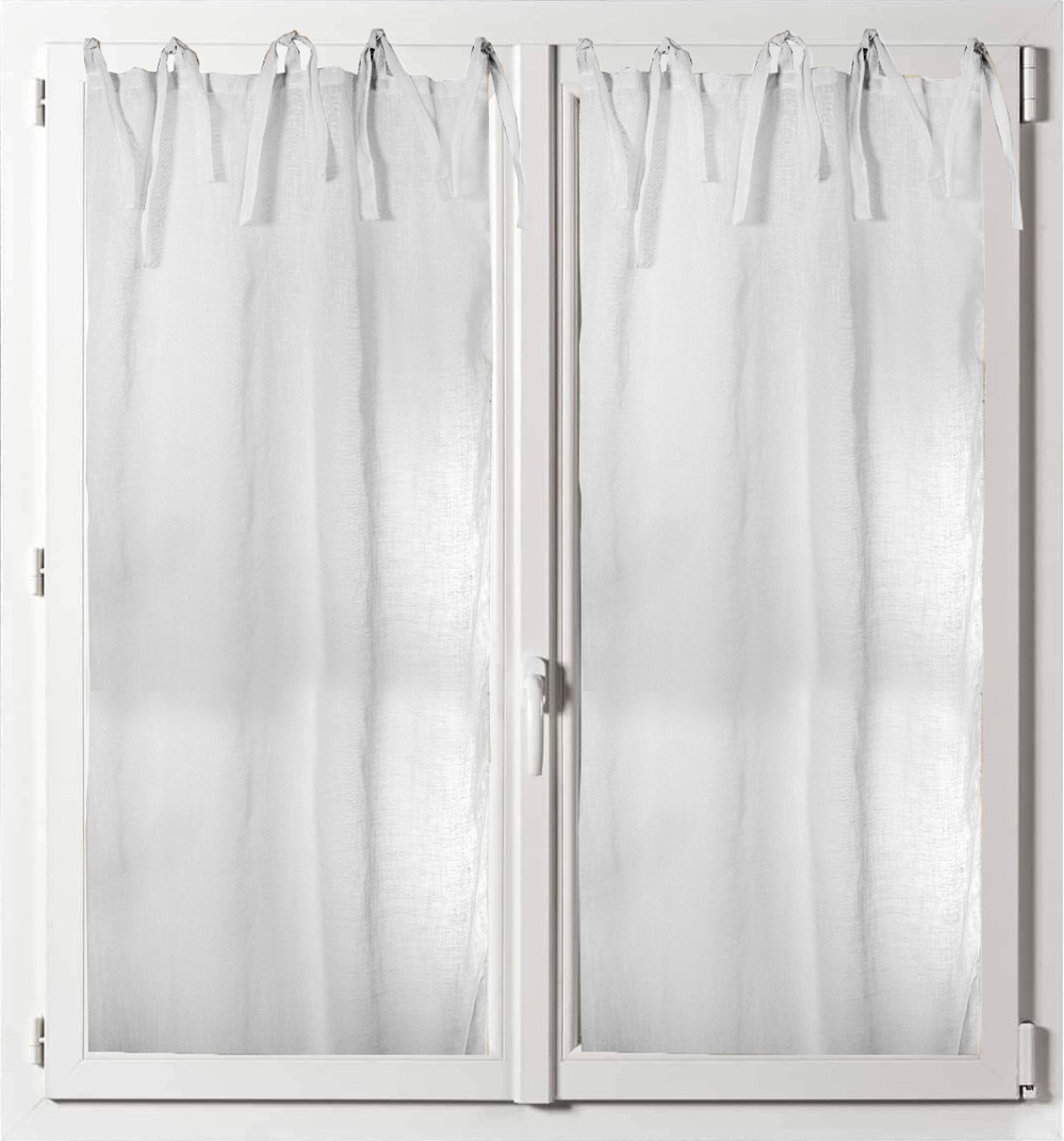 Vitrage droit paire HEIDI blanc 2x58x120 - ROCLE