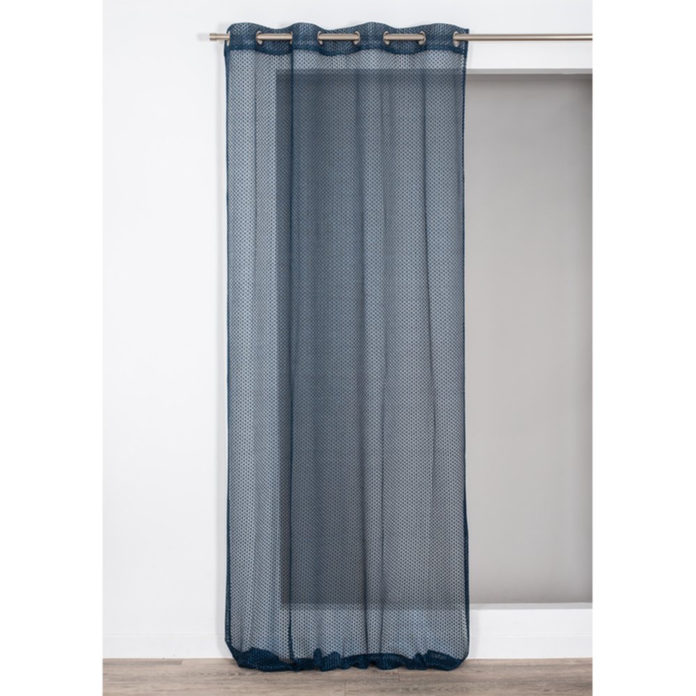 Voilage brillant effet filet Cleanthis 140x240cm 100% polyester bleu - ROCLE