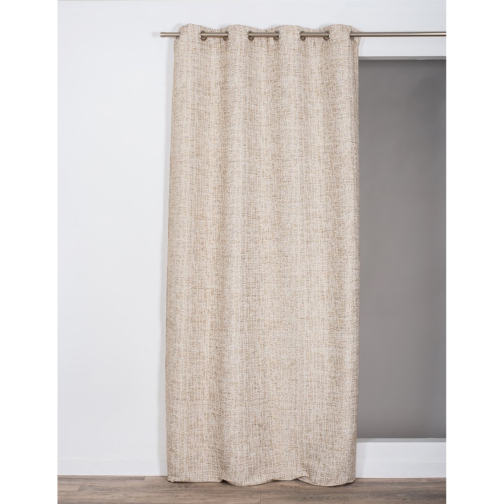 Rideau jacquard effet tissage Artémis 140x260cm 100% polyester beige - ROCLE