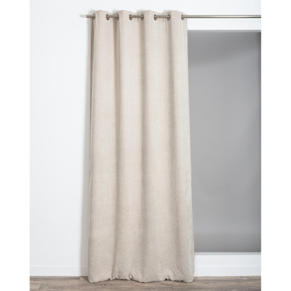 Rideau effet gros grains ivoire 135x260cm James 100% polyester - ROCLE