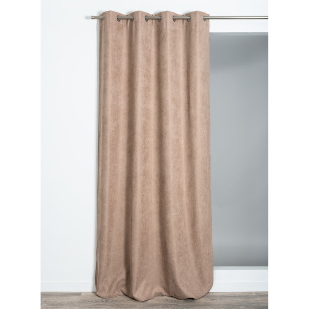 Rideau thermique doublure polaire beige 140x260cm Luna 100% polyester - ROCLE