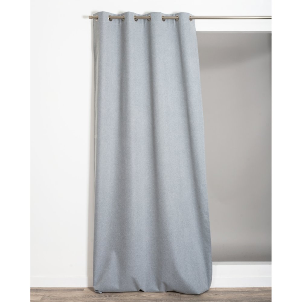 Rideau occultant gris 130x260cm Midnight 100% polyester - ROCLE