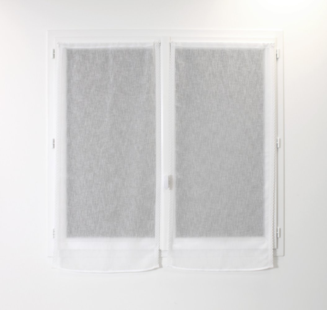 2 Vitrages tamisants Azalee Blanc 60x140cm