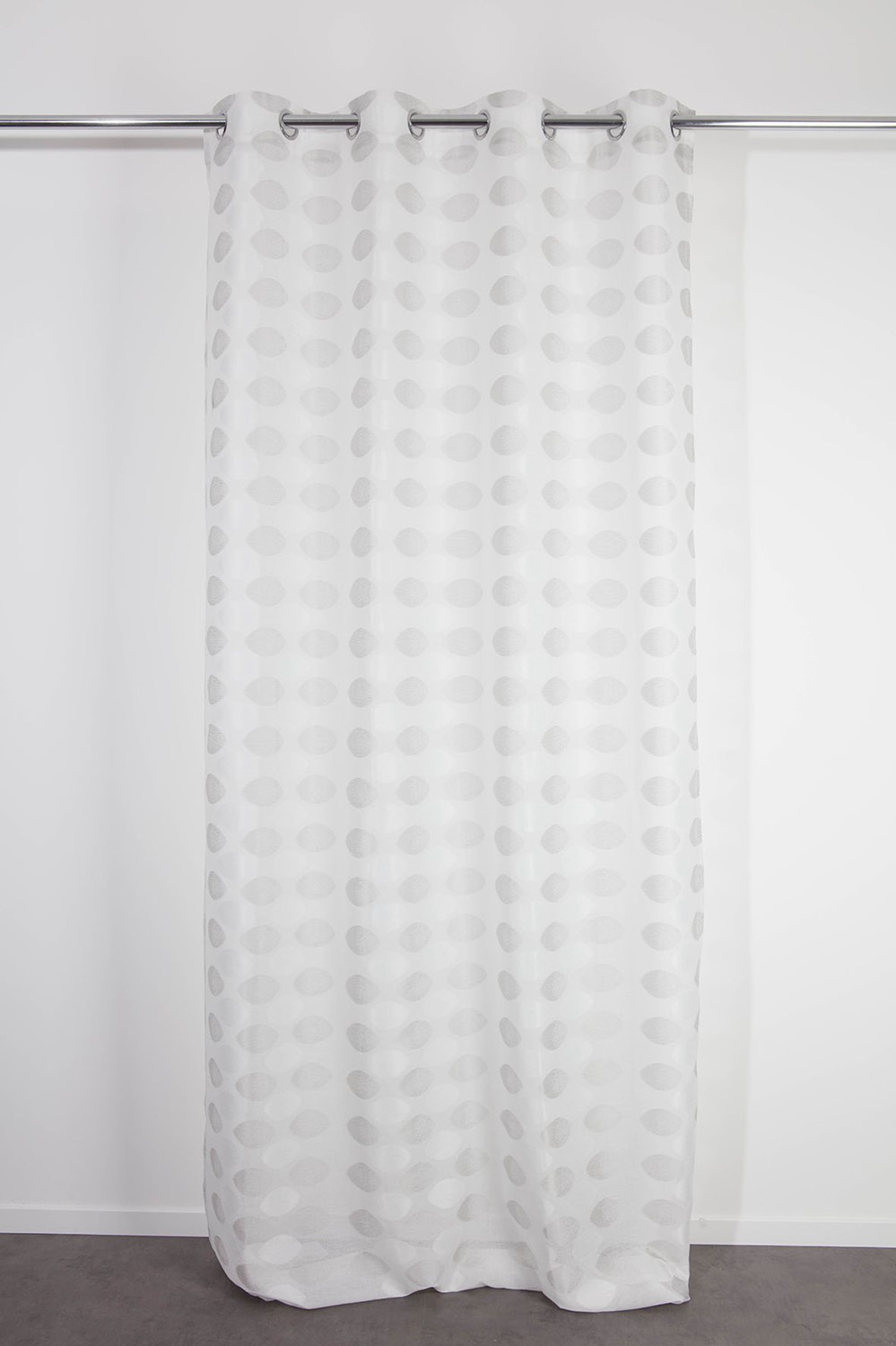 Voilage 135x280cm cm Ameliana Blanc Gris