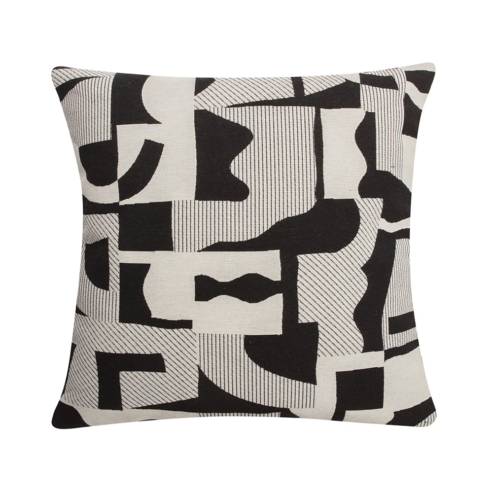 Coussin déhoussable 40x40cm Damero noir/blanc - JBY CREATION