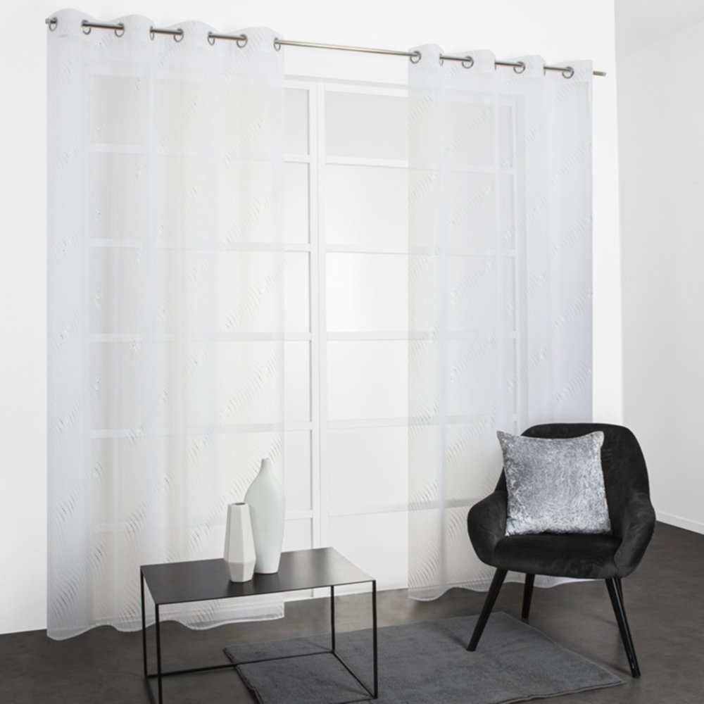 Voilage Elaia Blanc Argent 140x240cm