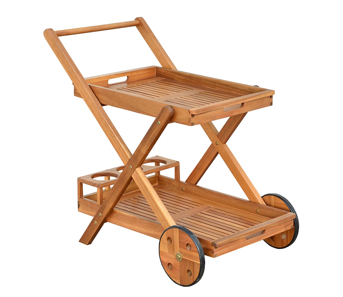 Desserte roulante acacia Trolley 81x50x70cm - INVENTIV