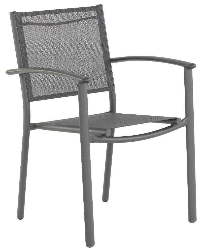 Fauteuil de jardin Pop2 Alu + Tixline Anthracite - INVENTIV