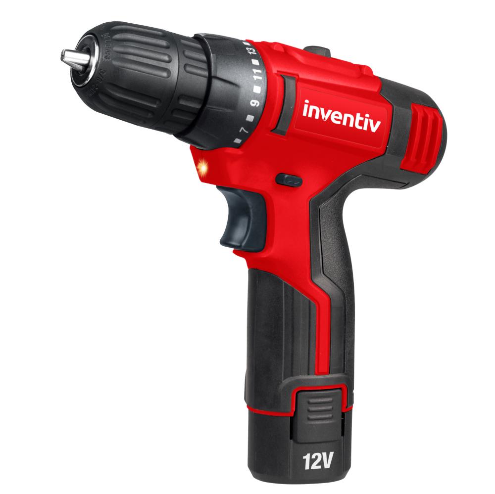 Perceuse visseuse sans fil 12V 1,5Ah + 6 embouts - INVENTIV