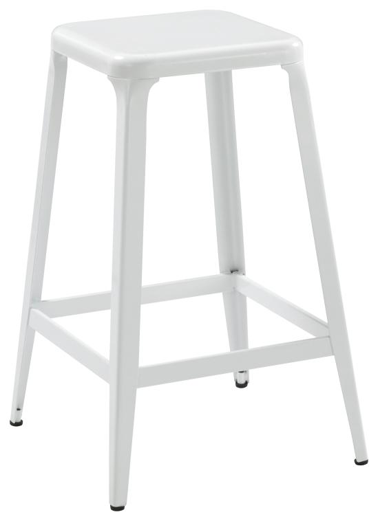 Tabouret de bar Charly blanc H66 cm - INVENTIV