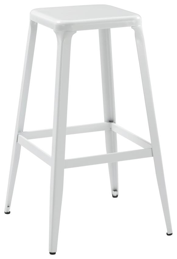 Tabouret de bar Charly blanc H76 cm - INVENTIV