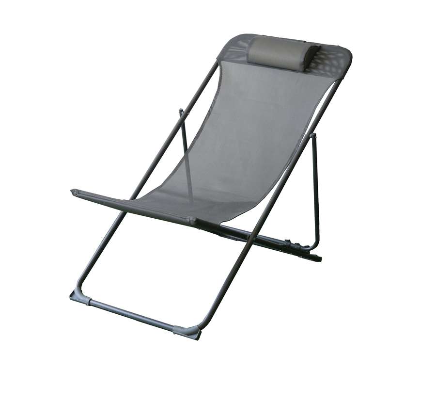 Chaise relax taupe acier/tixline - INVENTIV