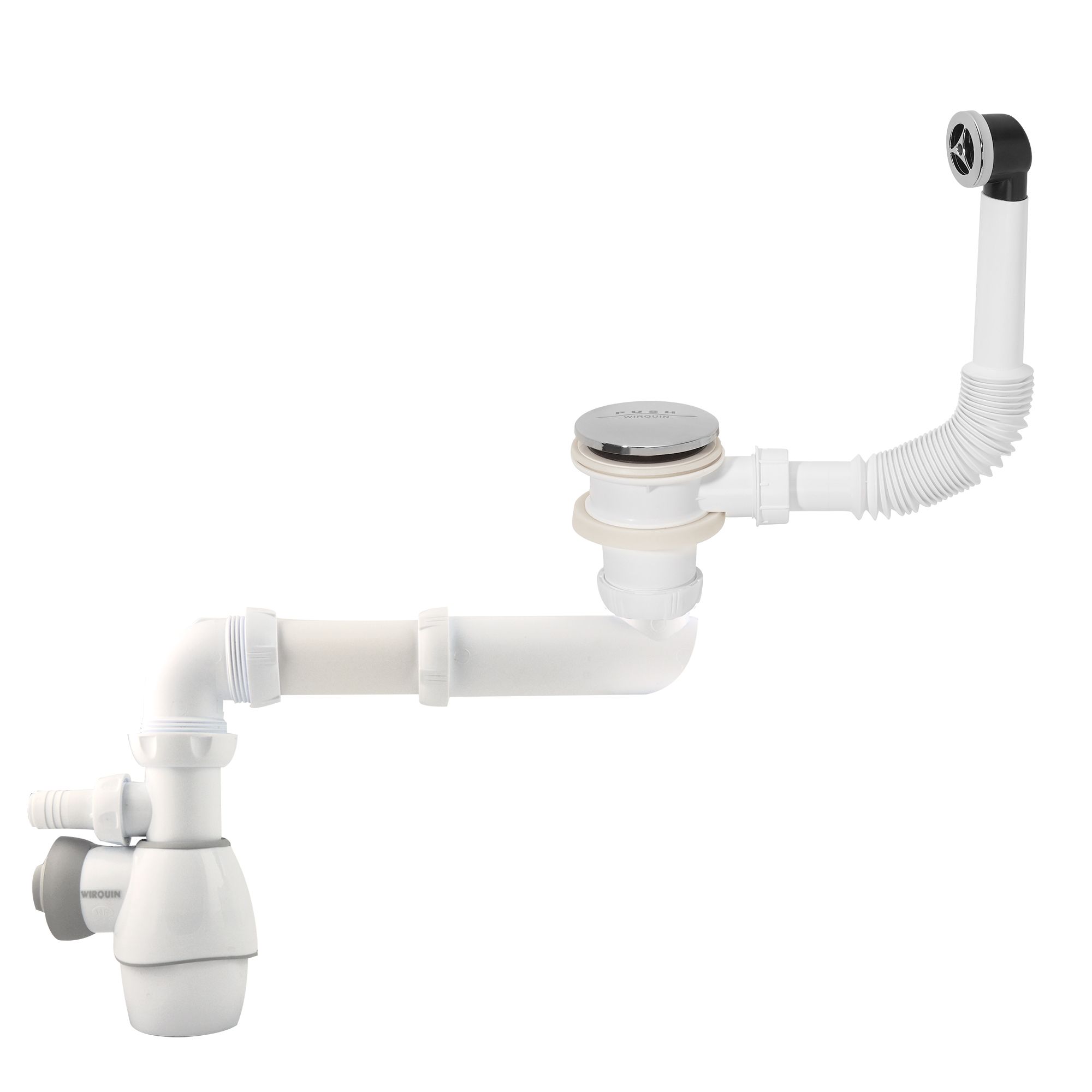 Ensemble bonde+siphon déporté pour lavabo