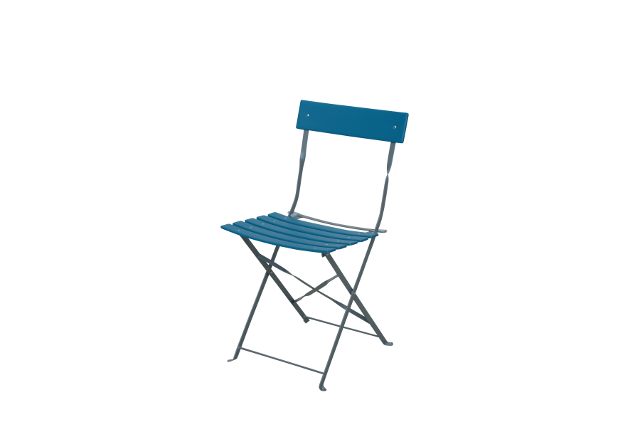 Chaise de jardin métal Peps 45x41x80cm bleu canard et gris souris - INVENTIV