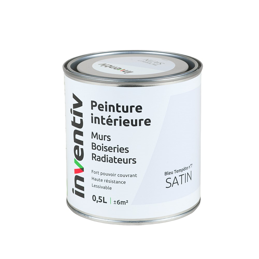 Peinture Murs Boiseries Radiateurs satin 0,5L bleu tempête 7 - INVENTIV