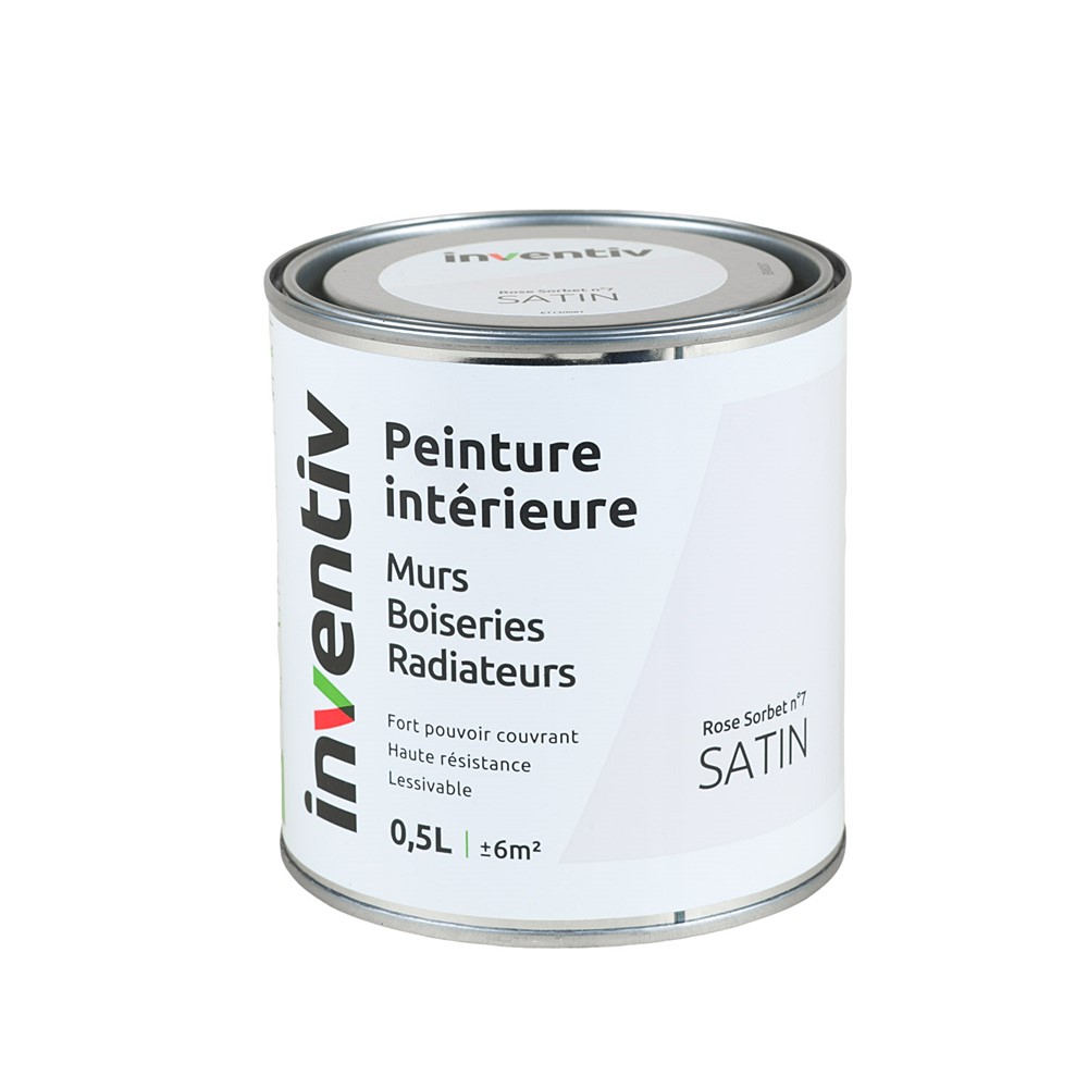 Peinture Murs Boiseries Radiateurs satin 0,5L rose sorbet 7 - INVENTIV