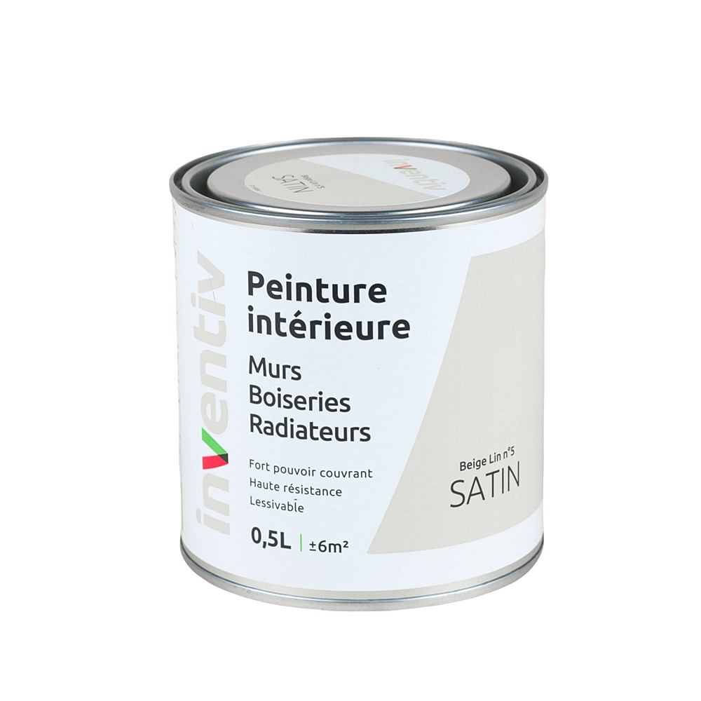 Peinture Murs Boiseries Radiateurs satin 0,5L beige lin 5 - INVENTIV