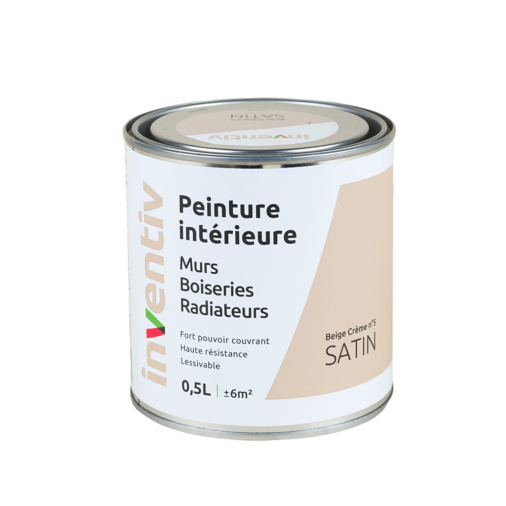 Peinture Murs Boiseries Radiateurs satin 0,5L beige crème 5 - INVENTIV