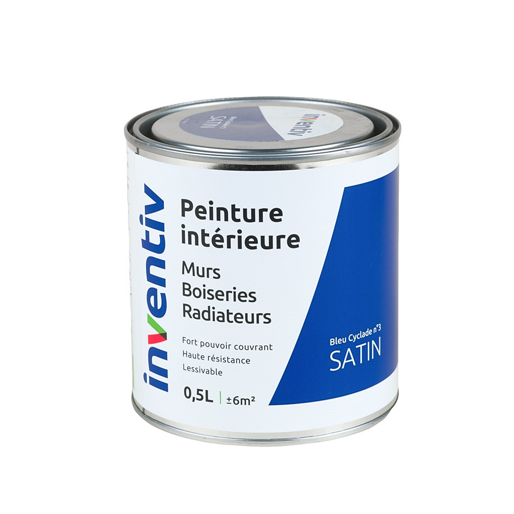 Peinture Murs Boiseries Radiateurs satin 0,5L bleu cyclade 3 - INVENTIV