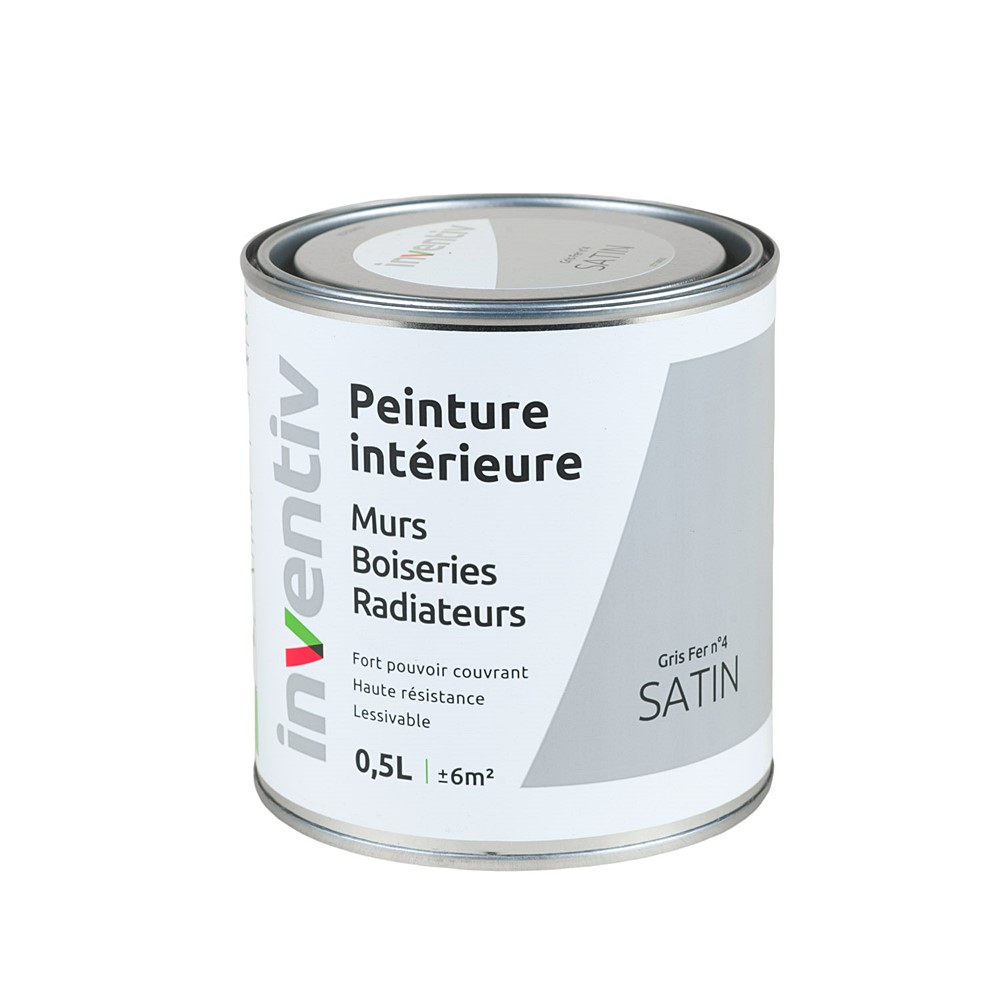 Peinture Murs Boiseries Radiateurs satin 0,5L gris fer 4 - INVENTIV