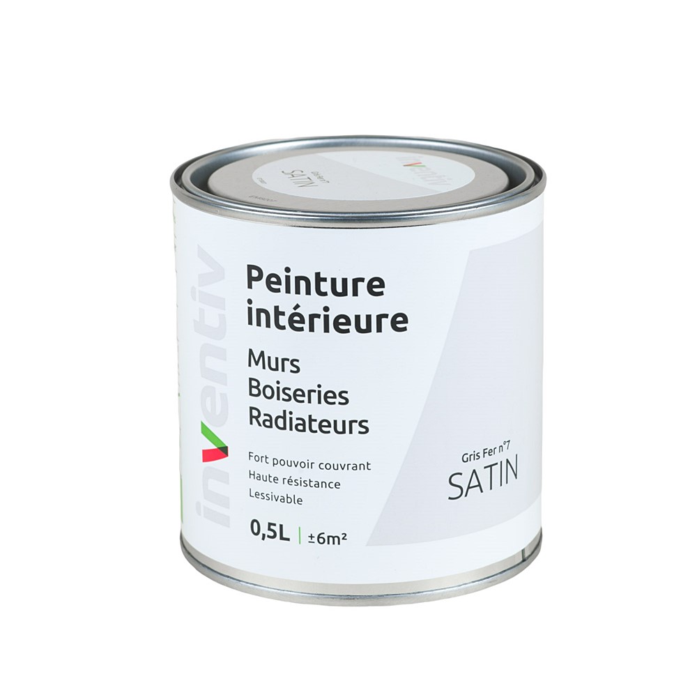 Peinture Murs Boiseries Radiateurs satin 0,5L gris fer 7 - INVENTIV