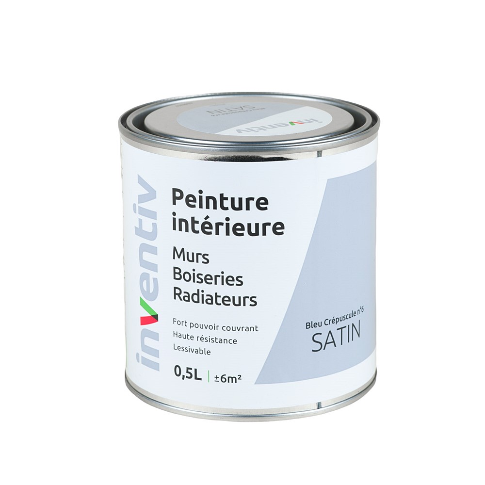 Peinture Murs Boiseries Radiateurs satin 0,5L bleu crépuscule 6 - INVENTIV