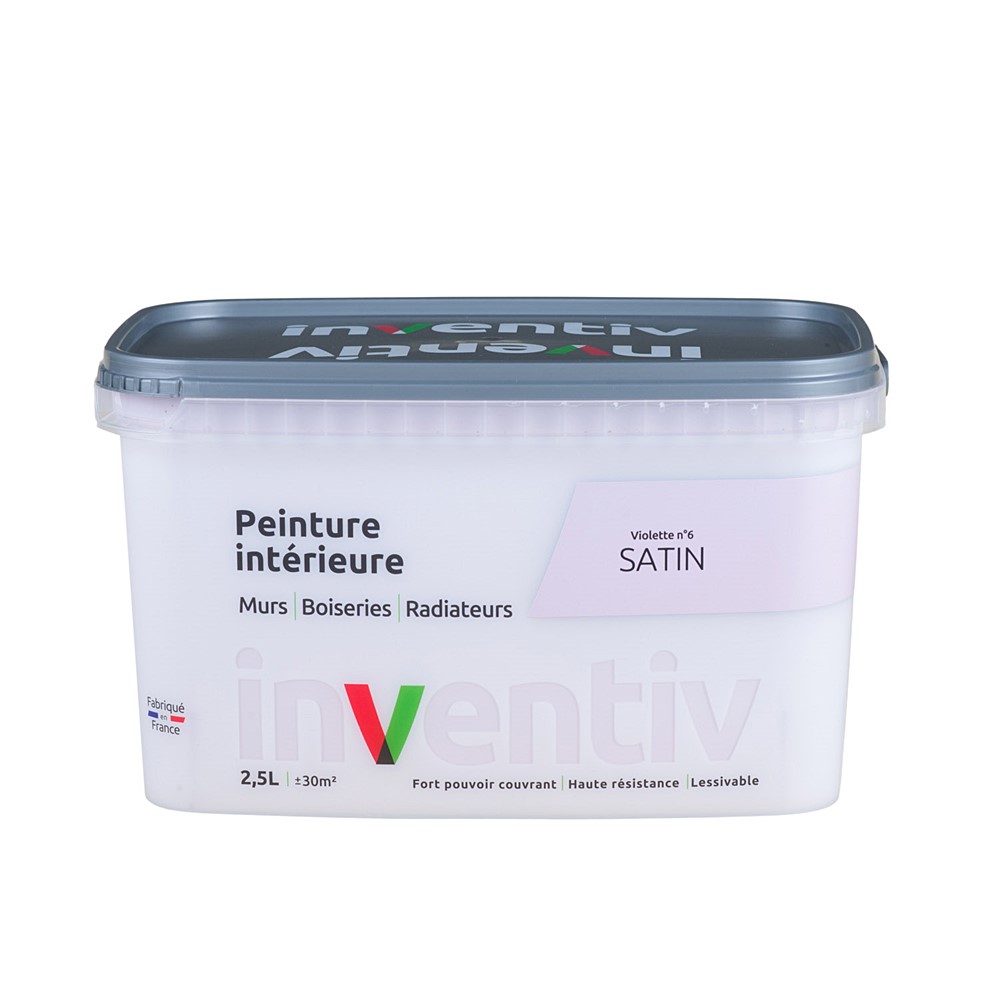 Peinture Murs Boiseries Radiateurs satin 2,5L violette 6 - INVENTIV